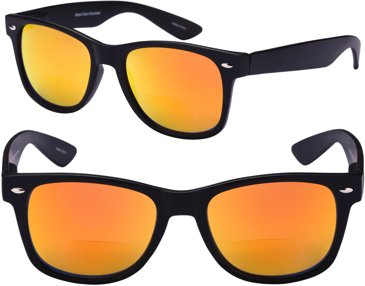 

Солнцезащитные очки для чтения Lovin Rays с двумя парами поляризованных, практически невидимых бифокальных линз, обеспечивающие максимальную защиту от УФ-излучения и оснащенные пружинными шарнирами, Solar Orange