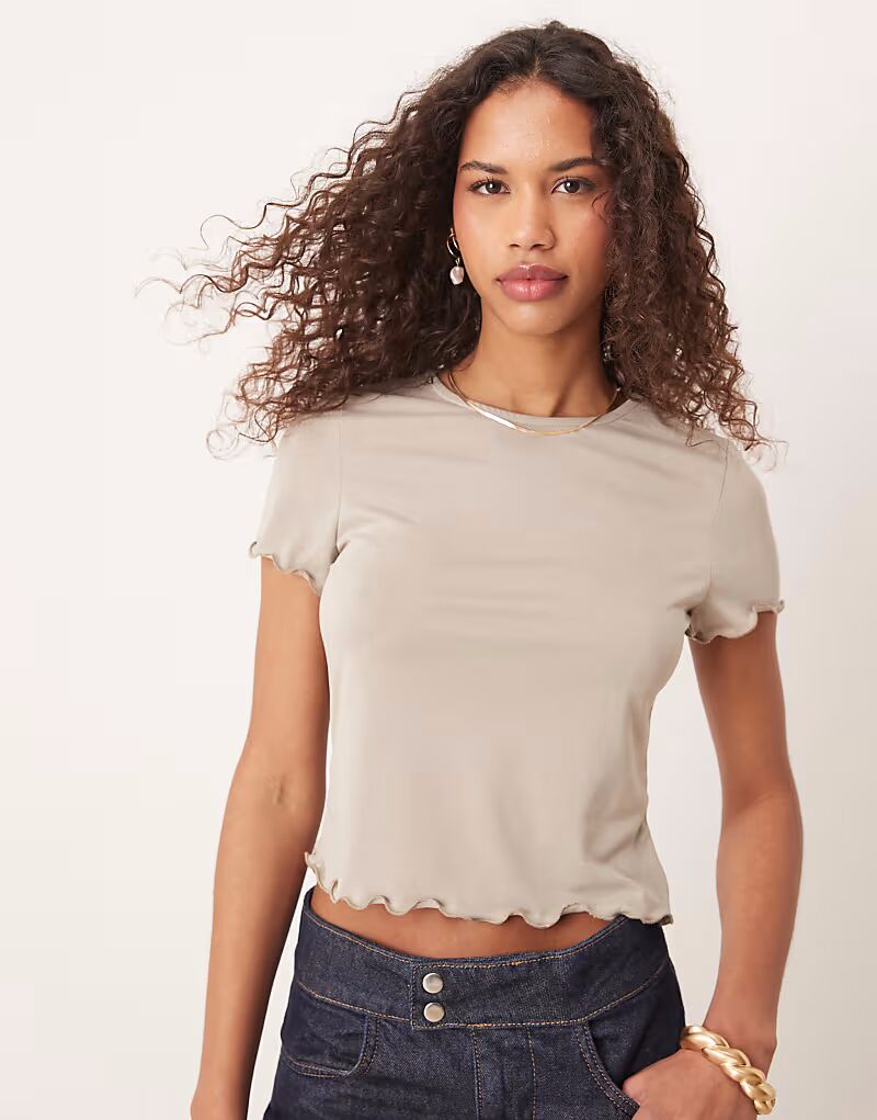 

Детская футболка из модала с салатовым подолом ASOS DESIGN