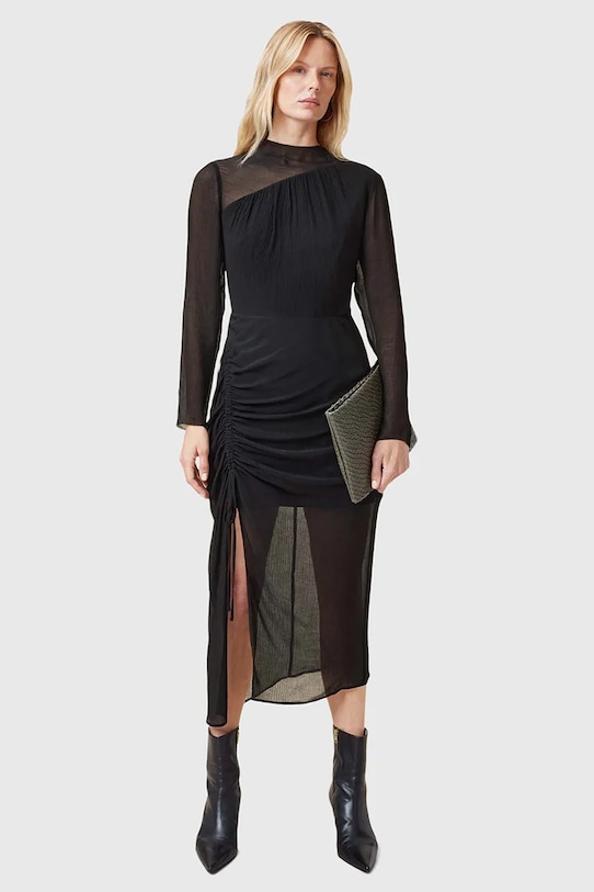 

Платье с добавлением шелка RIZO Allsaints, черный