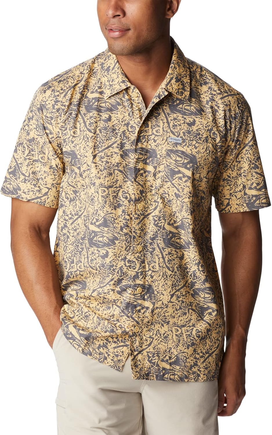 

Мужская рубашка Columbia Super Tamiami с длинным рукавом, Cocoa Butter Bass Baiting