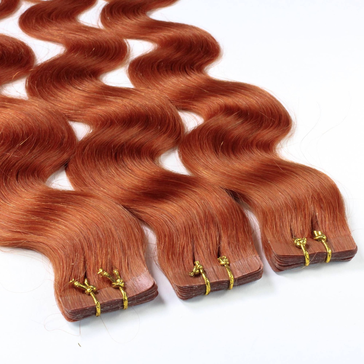 

Накладные волосы tape extensions echthaar #8/43 hellblond rot-gold Hair2Heart, 50cm, количество 10 шт.