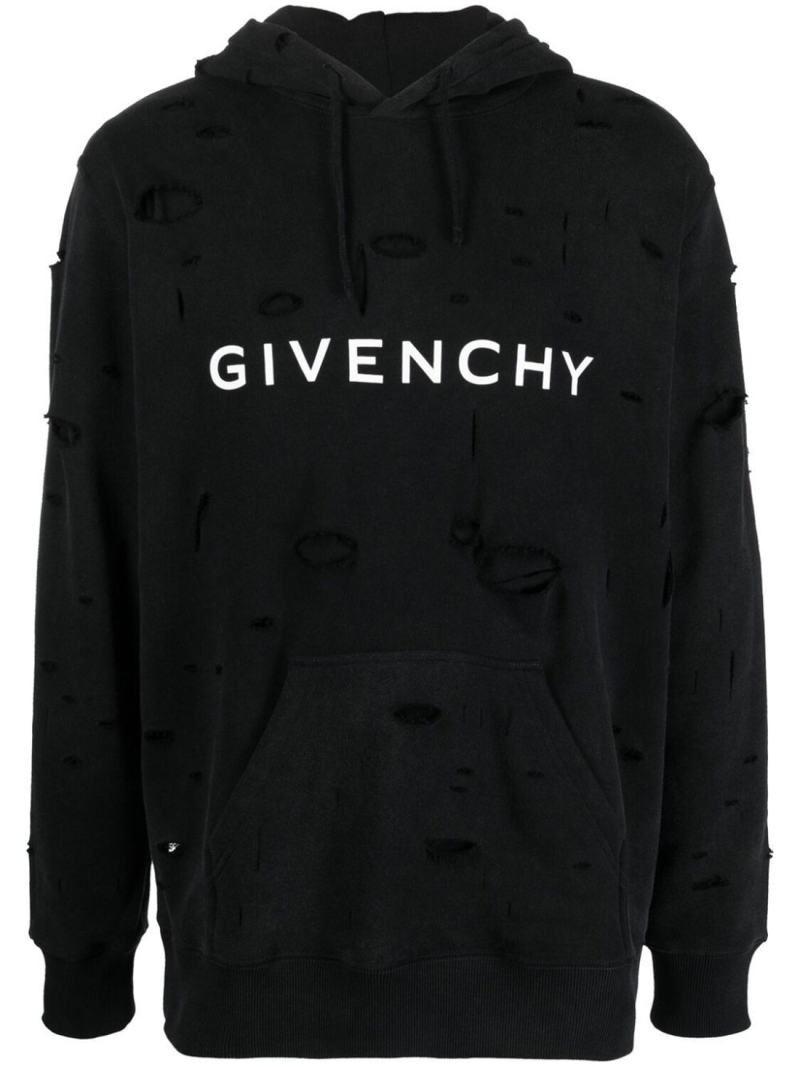 

Givenchy худи с кулиской и эффектом потертости, черный