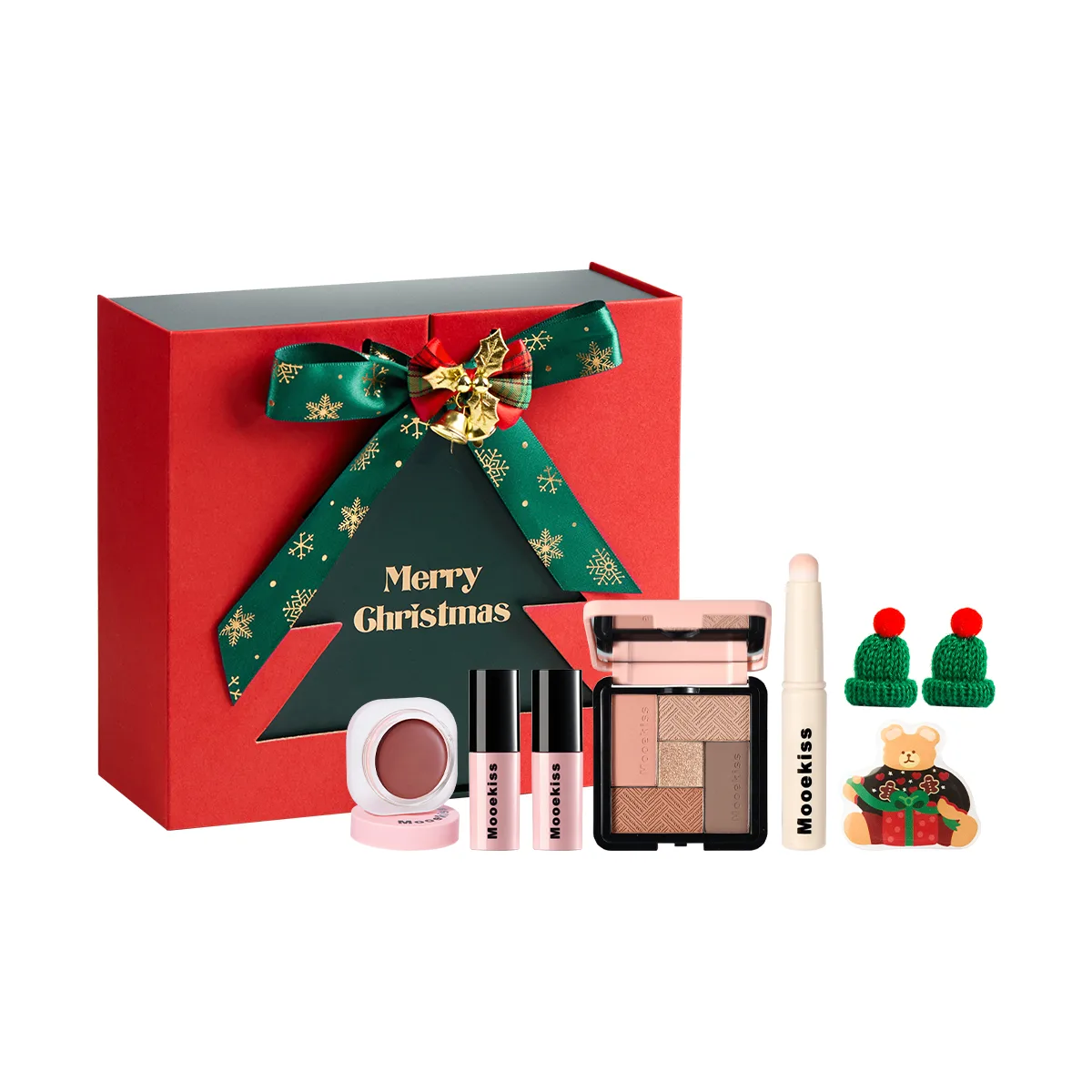 Mooekiss Набор косметики для женщин, [Snowflake New Year]Face & Lips 4-Piece Set