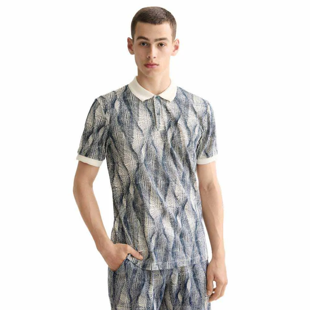 

Поло с коротким рукавом Scotch & Soda Micro Allover Print Regular Fit, серый