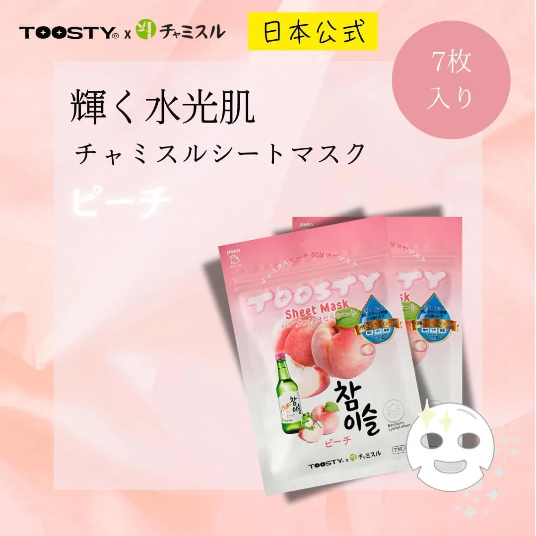 Тканевая маска Toosty — Листовая Peach Sheet Mask, ., персик, коллаген — фото 2