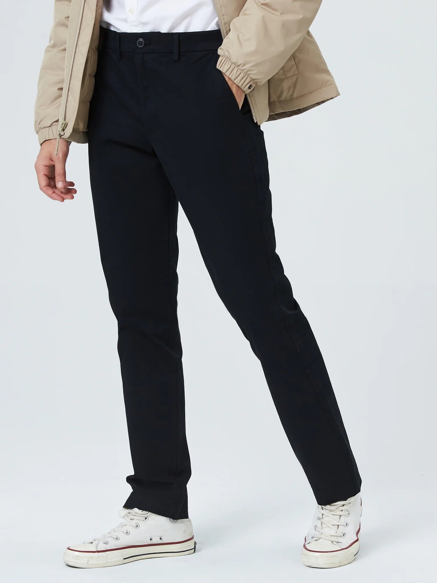 Брюки Gapflex Essential Khaki Slim Fit Gap, TRUE_BLACK — фото 4