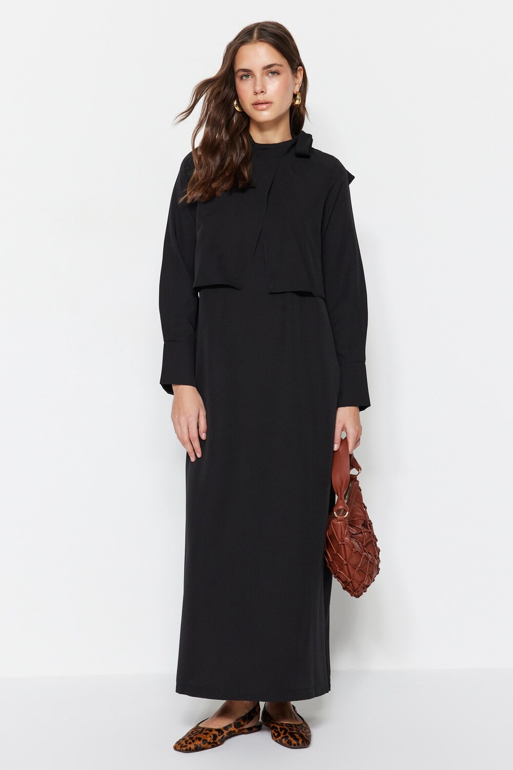 

Платье - Черное - А-силуэт Trendyol Modest, черный