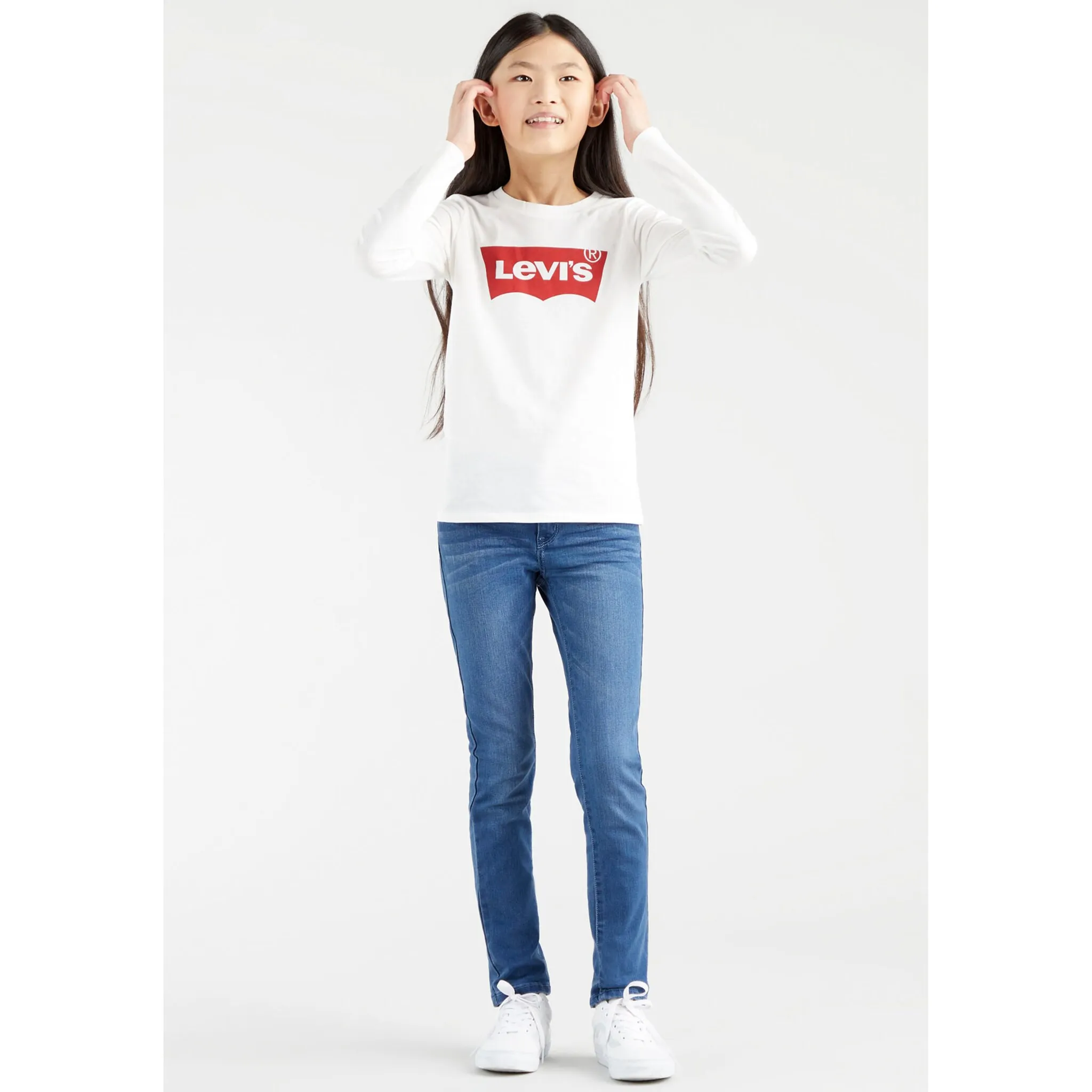 

Детская рубашка с длинными рукавами Levi's "LS BATWING TEE", для ДЕВОЧЕК Levi'S Kids, белый