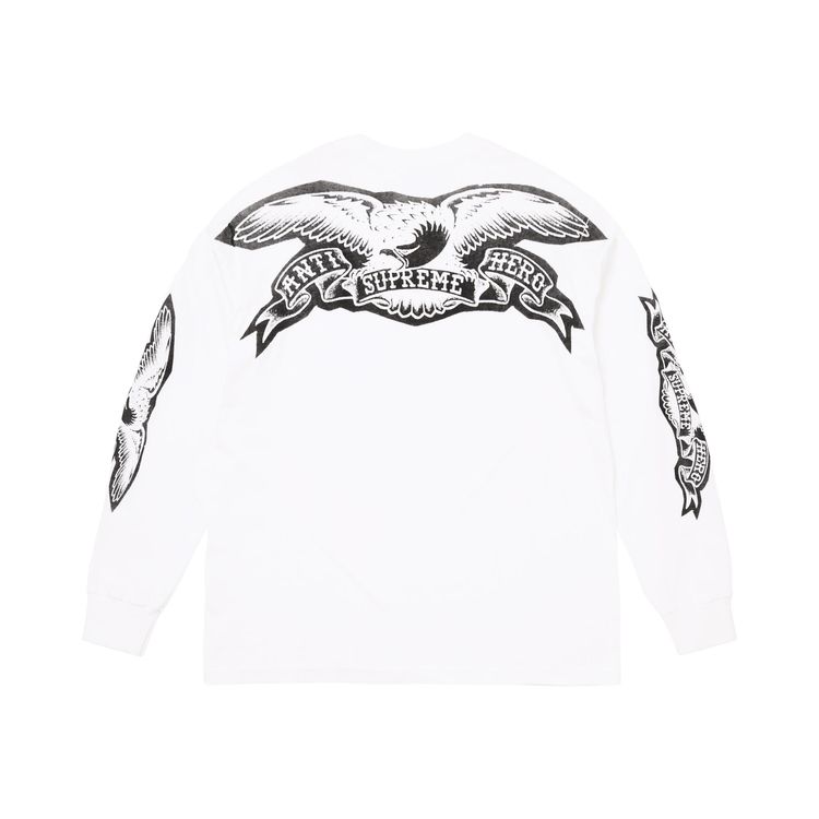 Футболка с длинными рукавами Supreme x Antihero Eagle, белый — фото 2