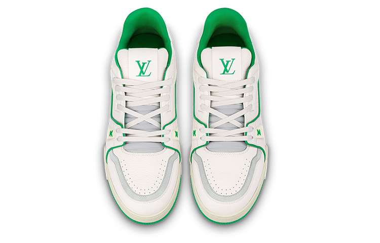 LOUIS VUITTON Низкие стильные скейтерские кросcовки мужские зеленые, цвет Green — фото 4