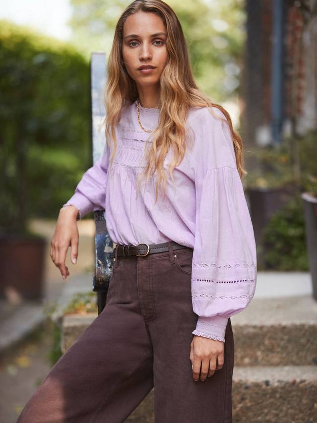 

Топ с длинными рукавами и кружевными вставками Ro&Zo, Purple