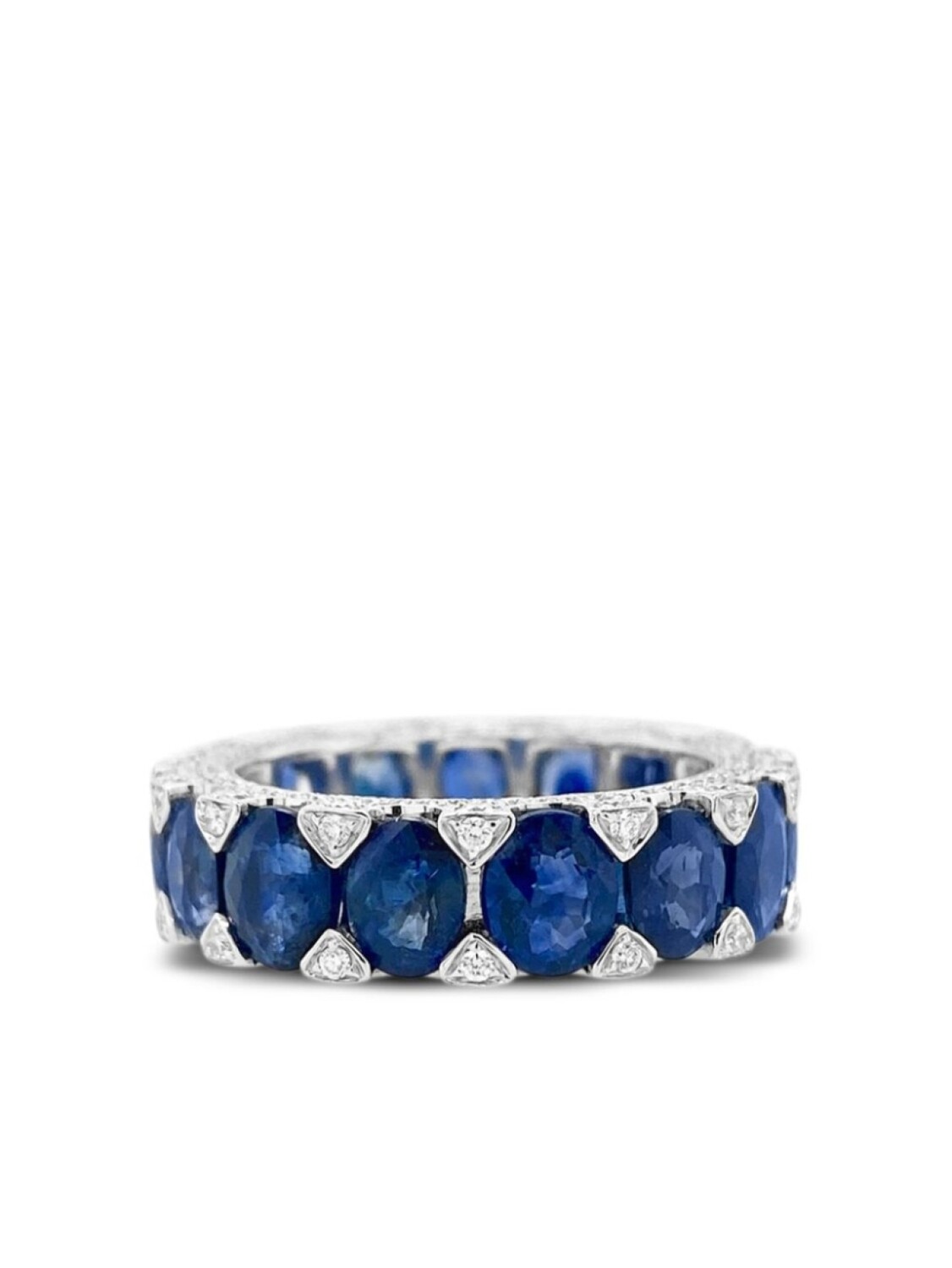 

Кольцо из 18-каратного белого золота с бриллиантами и сапфирами HYT Jewelry, серебряный