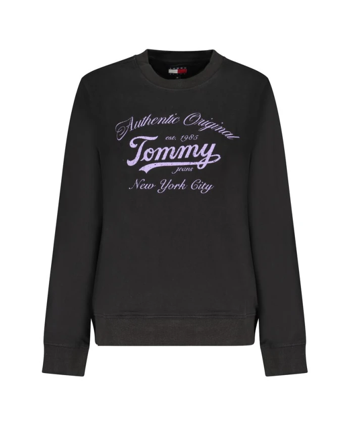 

Черный хлопковый женский свитер с начесом. Tommy Hilfiger, черный