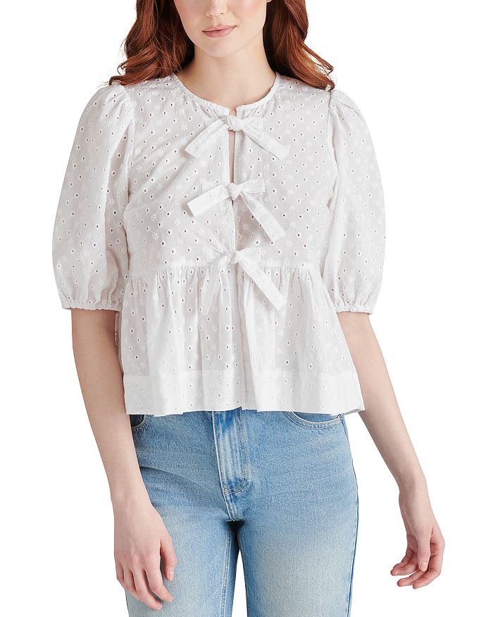 

Топ Paula с кружевными вставками и завязкой спереди STEVE MADDEN, белый