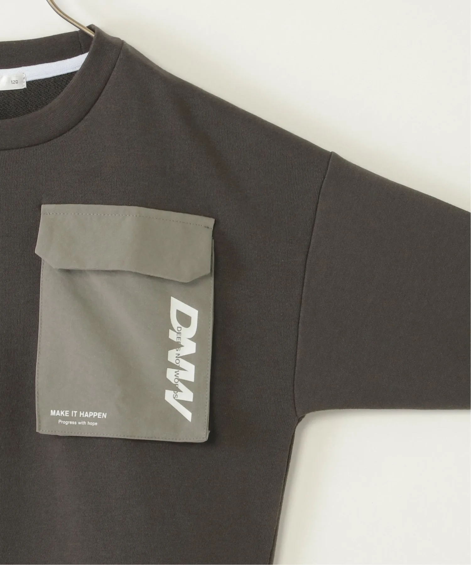 Детский свитер с большим лого-карманом ikka BIG POCKET LOGO LAYER темно-серый — фото 4
