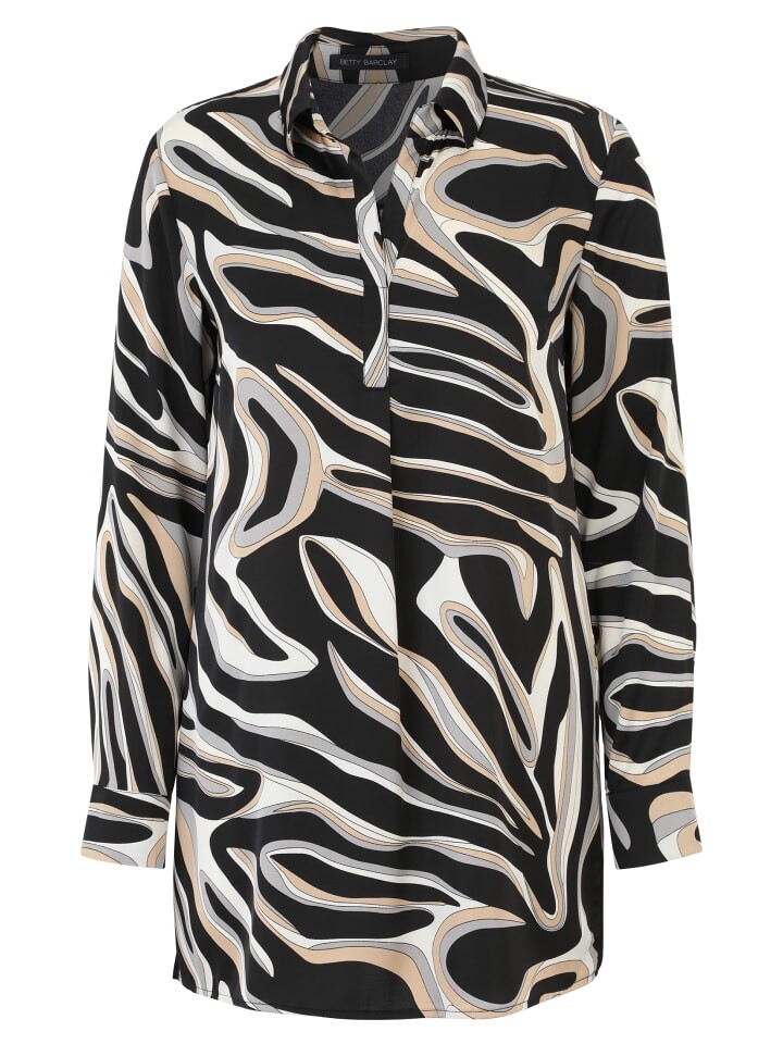

Блуза Betty Barclay Hemdbluse langarm, цвет Schwarz/Grau