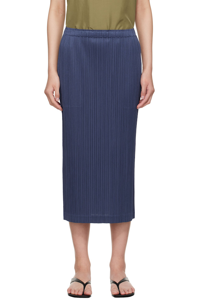 

Юбка миди с завязками внизу Pleats Please Issey Miyake, синий