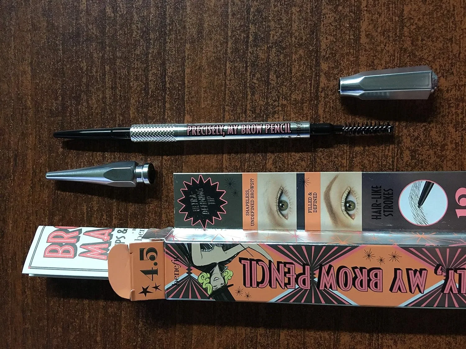 Карандаш для бровей ультратонкий Benefit Precisely My Brow Pencil 4.5 нейтральный темный коричневый — фото 3