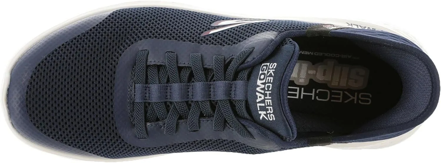 Мужские слипоны Skechers Hands Free: Go Walk Flex Hands Up Trainers, темно-синий/серый — фото 4