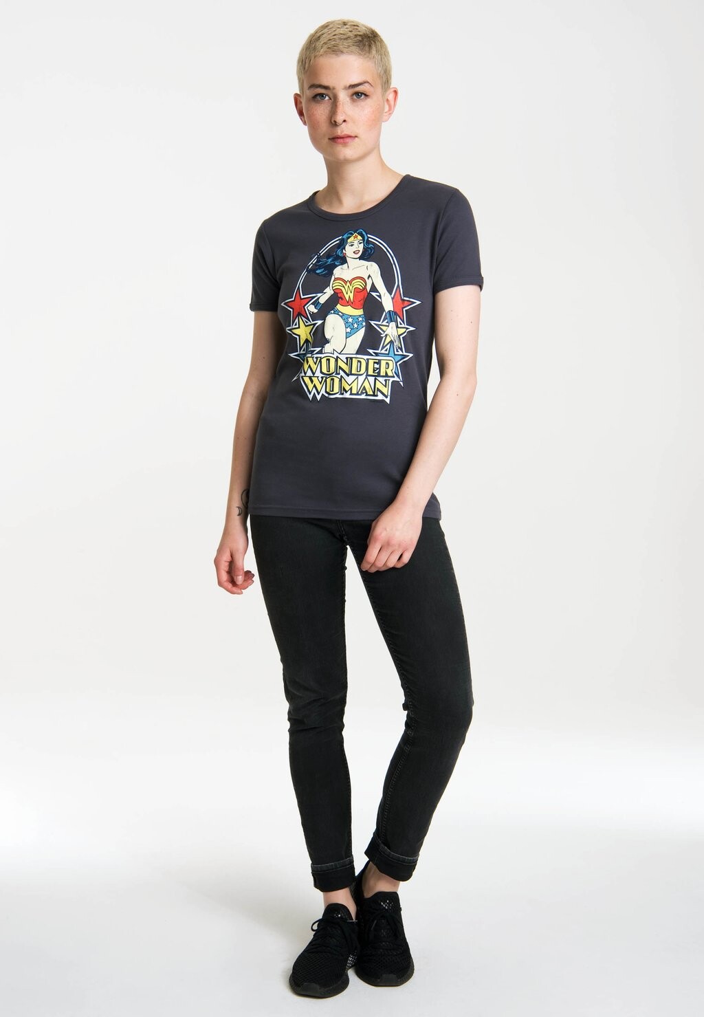 

Футболка с принтом T-SHIRT WOMAN – STARS LOGOSHIRT, темно-синий
