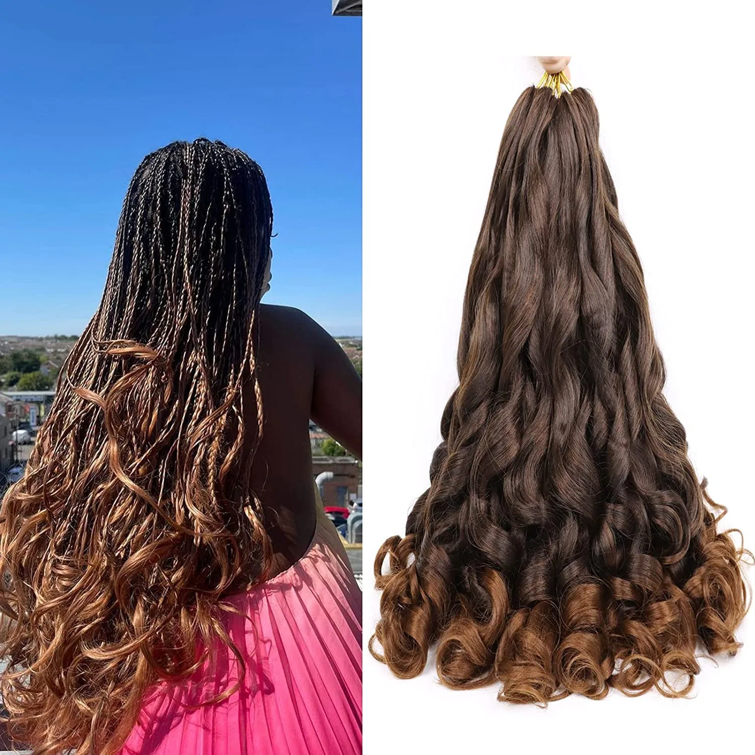 Наращивание волос French Curly Braiding Hair 24 дюйма Herkeymidy, T1B/30