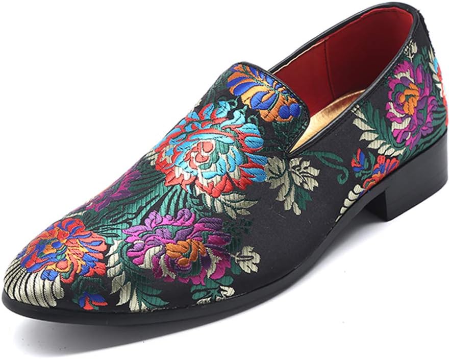

Мужские роскошные пенни-лоферы YYQL с вышивкой, бархатные мокасины, модные замшевые прогулочные туфли, размер 7-12,5, Multicolor