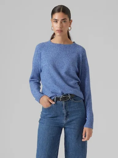 

Свитер Vero Moda с круглым вырезом "VMDOFFY LS O-NECK BLOUSE GA NOOS", синий