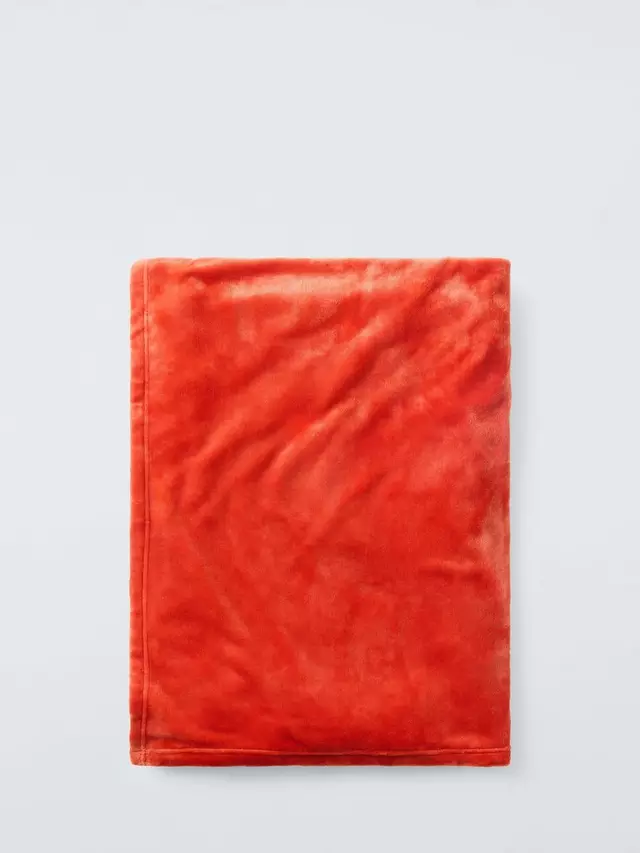 

Плед John Lewis ANYDAY Fleece, цвет burnt/orange