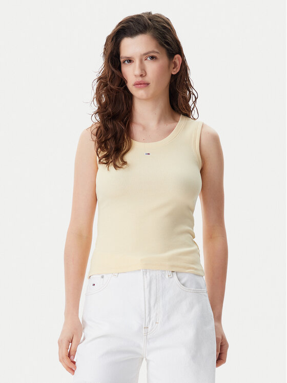 

Топ облегающего кроя Essential DW0DW20673 Tommy Jeans, желтый
