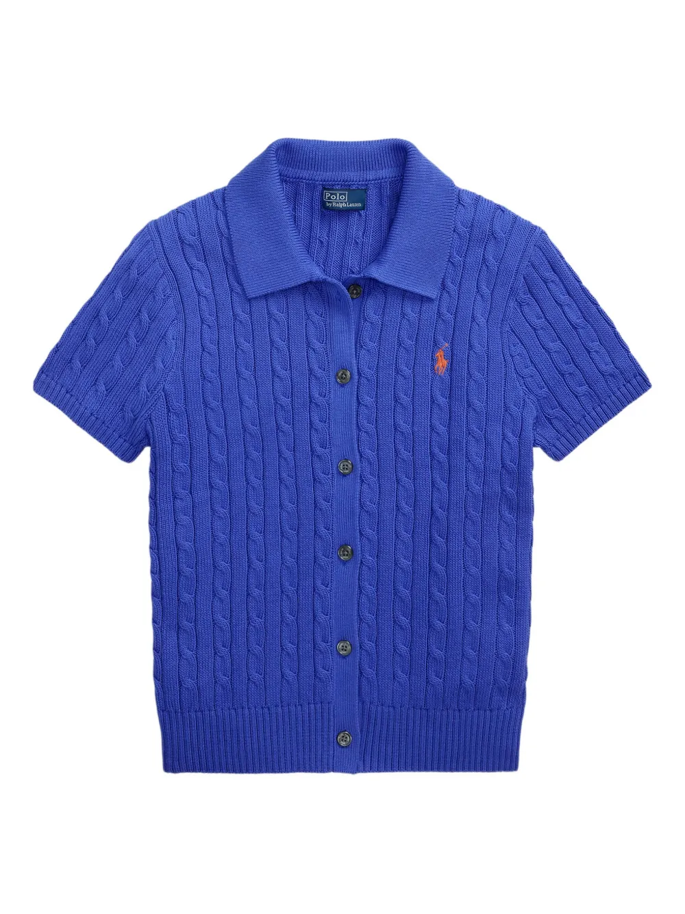 

Топ фактурной вязки с короткими рукавами POLO RALPH LAUREN, синий