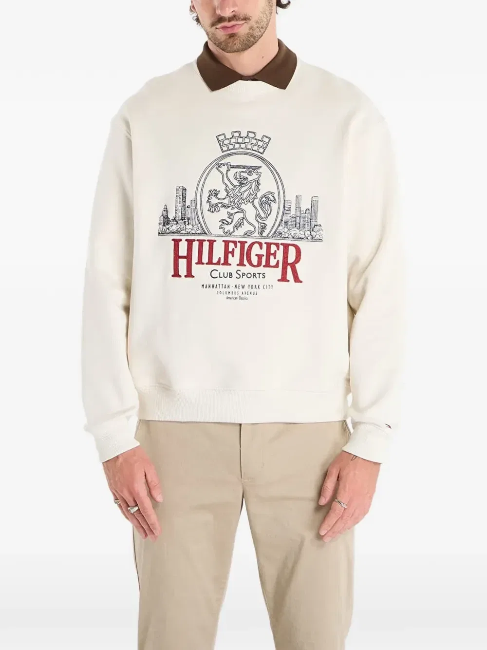 Толстовка с вышивкой Tommy Hilfiger, бежевый