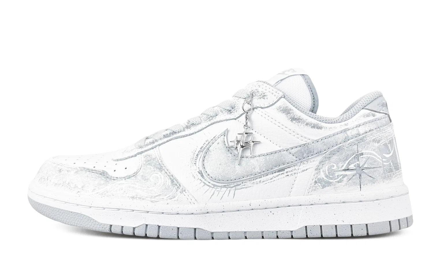 Кроссовки скейтерские Nike Big Low Silver White Gray — фото 3