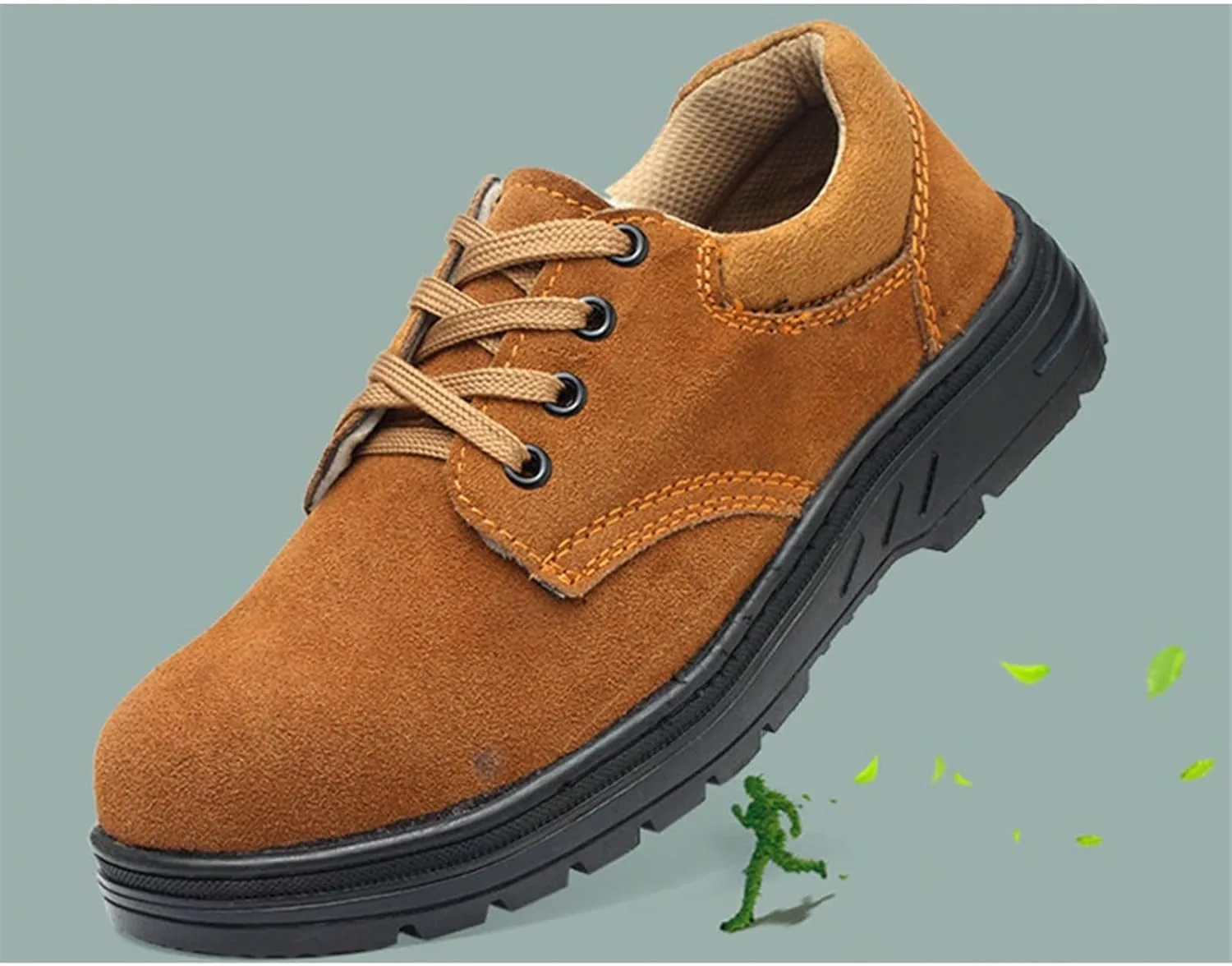 

HISXUS Мужские зимние повседневные кожаные рабочие ботинки с защитным стальным носком, неразрушимые. Рабочие ботинки, мужские уличные кроссовки (Цвет: коричневый, Размер: 10 US)