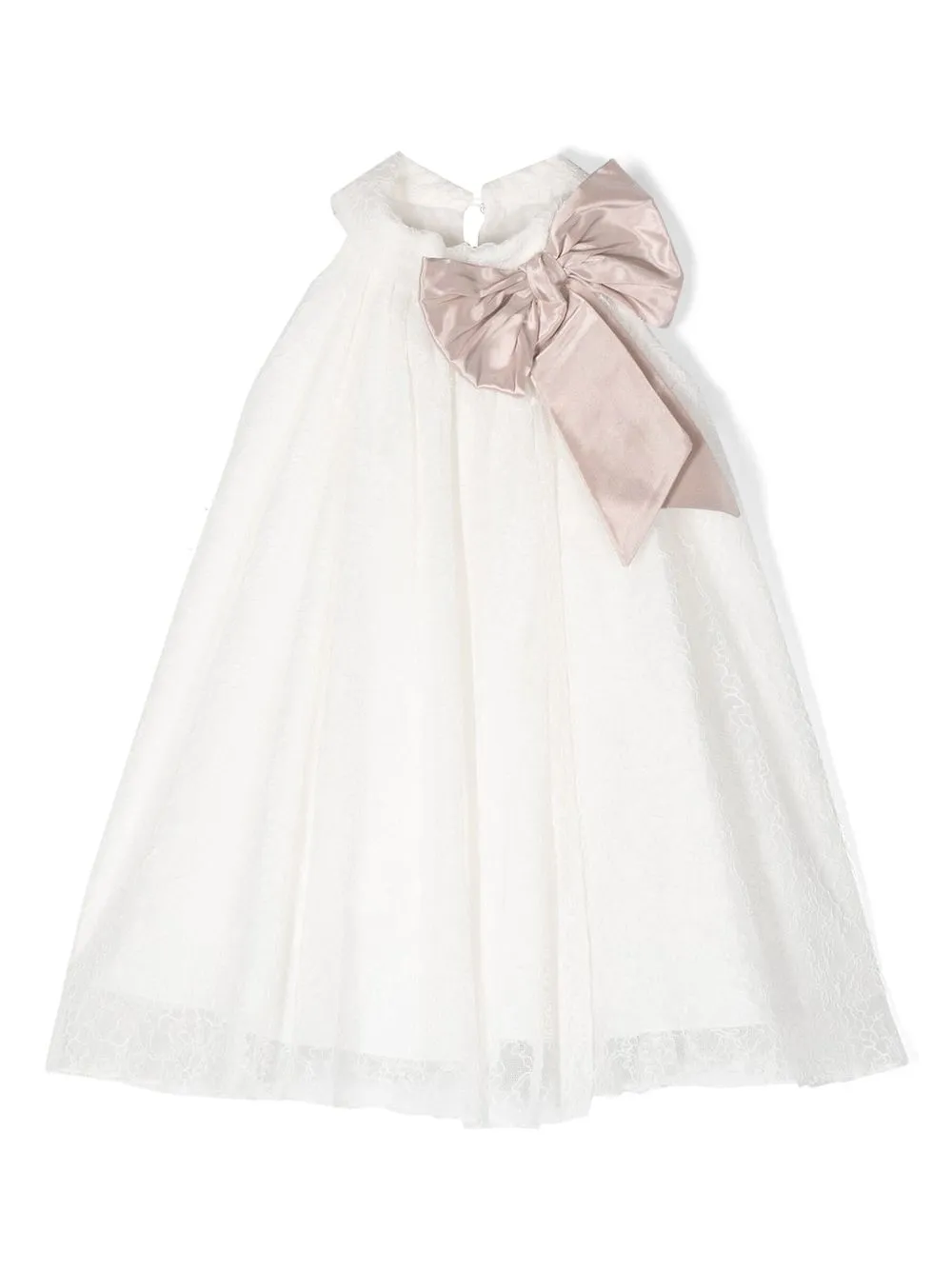 

Кружевное платье с бантом La Stupenderia, белый