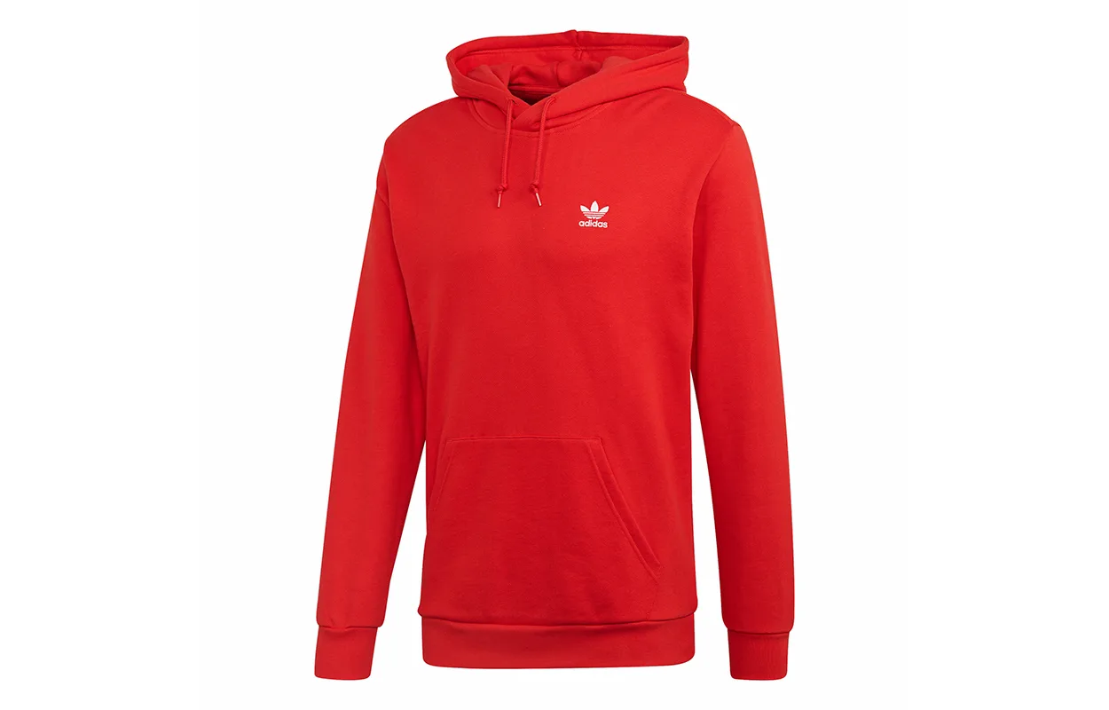Adidas Originals Толстовка мужская с капюшоном ярко-розовая красная умеренная обычная