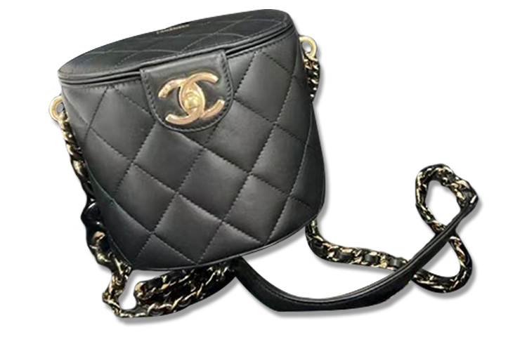 CHANEL Косметичка из овчины, косметичка, сумка через плечо, кроссбоди среднего размера женская black — фото 2
