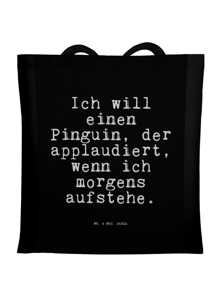 

Mr. & Mrs. Panda Сумка "Я хочу пингвина..." с надписью черного цвета