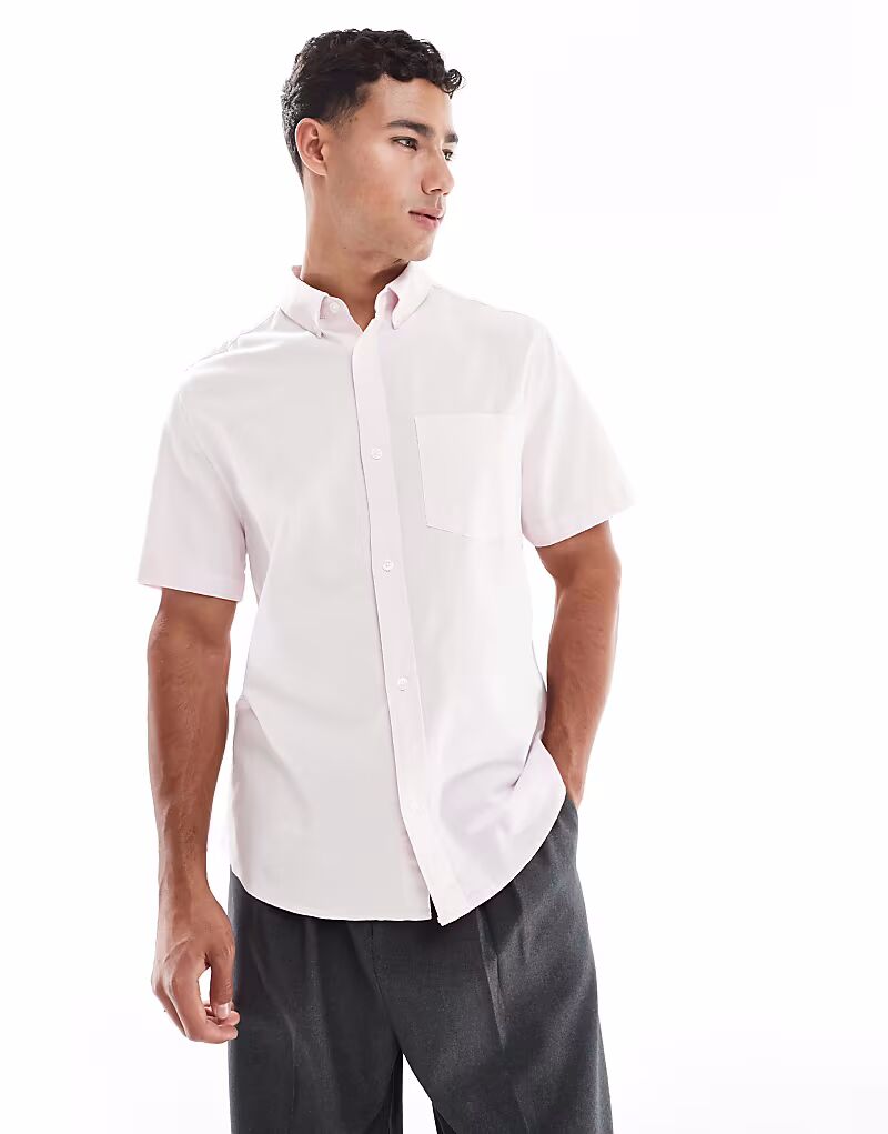 

Рубашка оксфорд ASOS DESIGN розового цвета