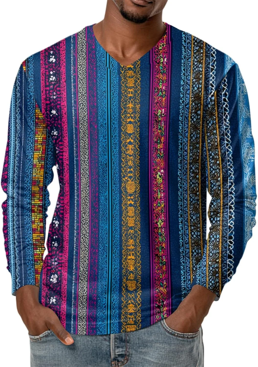 

Футболка DuDubaby с V-образным вырезом и длинным рукавом, принт 2025