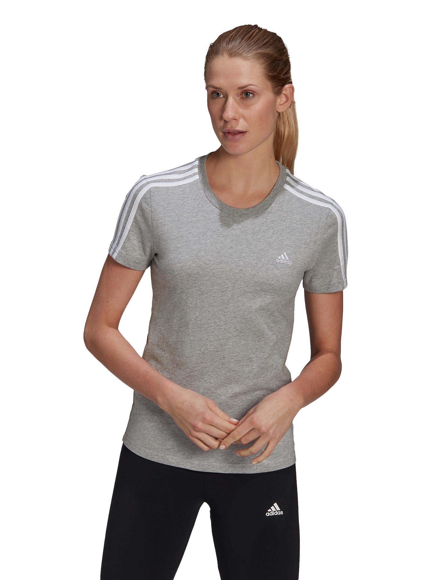 

Футболка Adidas Sportswear LOUNGEWEAR Essentials Slim 3-S, серый