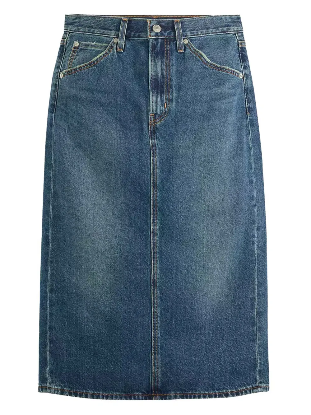 

Джинсовая юбка-миди с разрезом сзади Levi's, синий