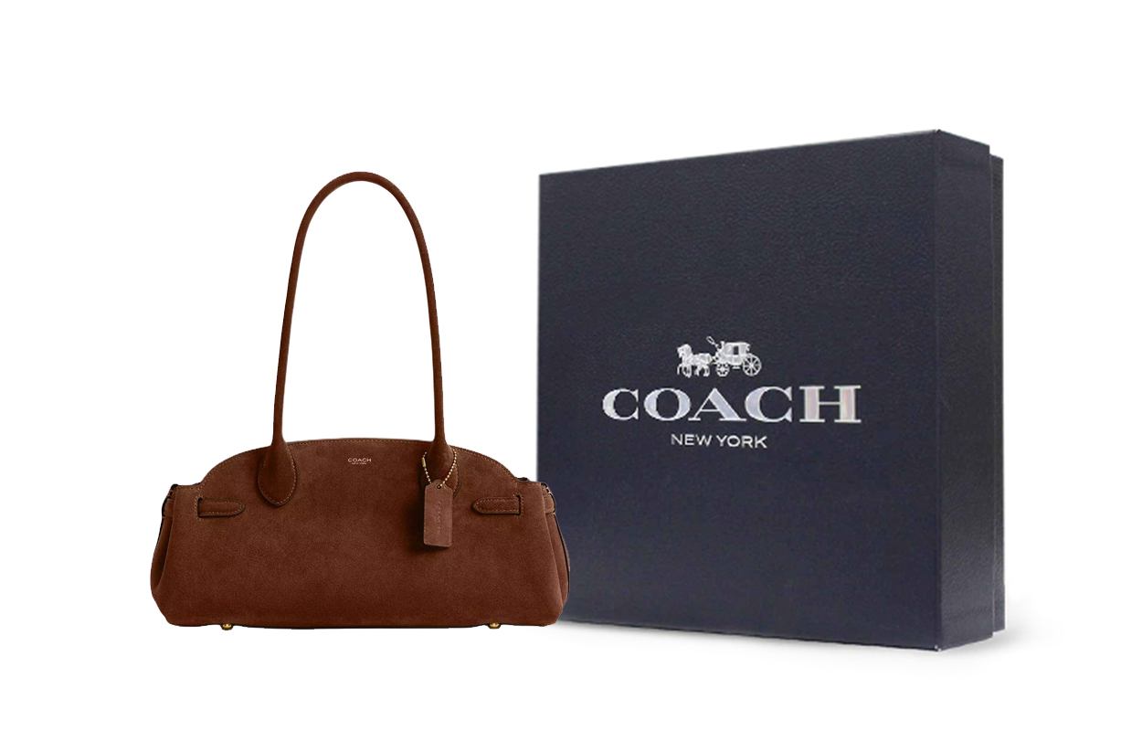 

COACH Сумка через плечо Suede Tubas для женщин, коричневая