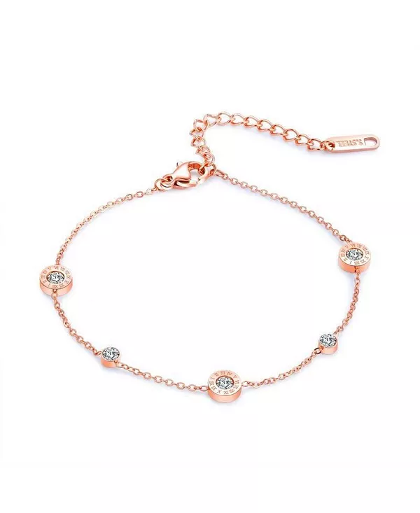 

Изящный женский браслет с пятью камнями кубического циркония. Hollywood Sensation, gold