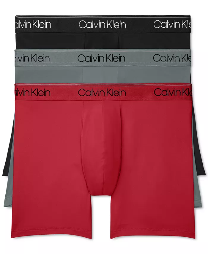 

Мужские микрофибровые эластичные трусы-боксеры, 3 шт Calvin Klein, мультиколор
