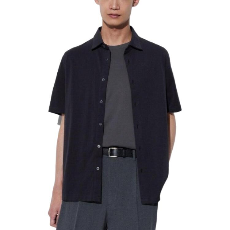 

Рубашка унисекс черная Uniqlo, черный