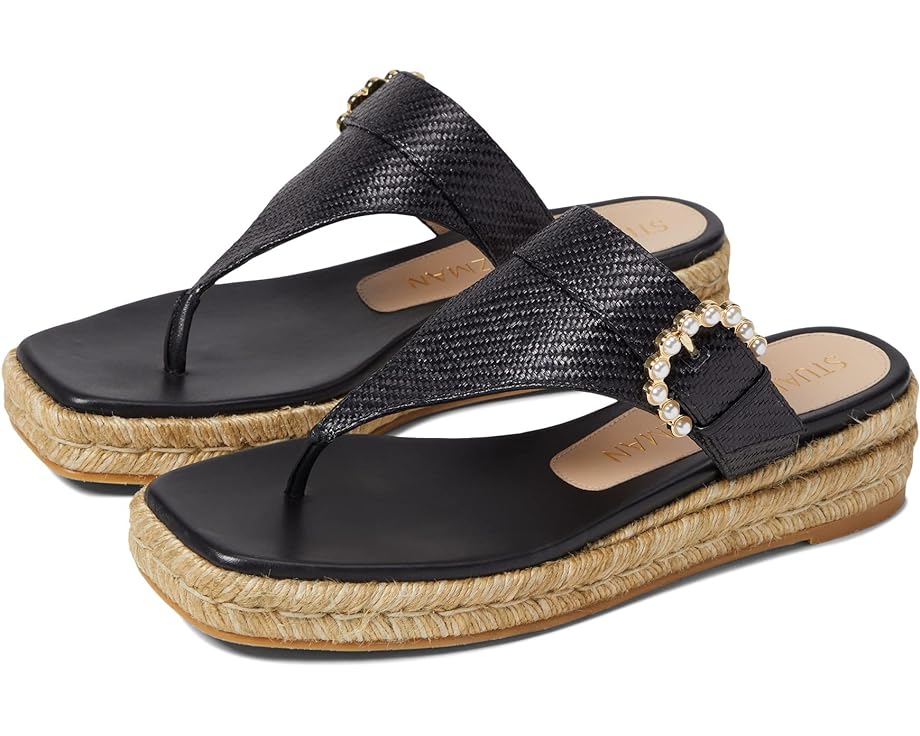 

Сандалии Stuart Weitzman Pearl Buckle Espadrille Sandal, черный