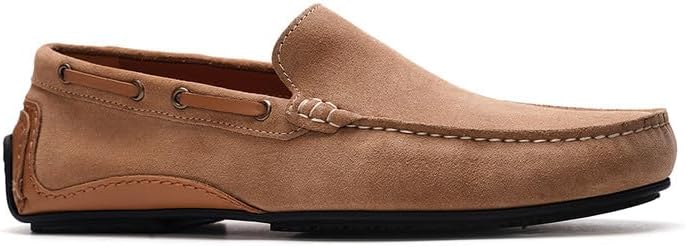 

Мужские лоферы A. Veer Venice, Замшевые туфли, Удобные лоферы без шнурков с амортизирующей стелькой, Подошва TPR для долговечности, песочный