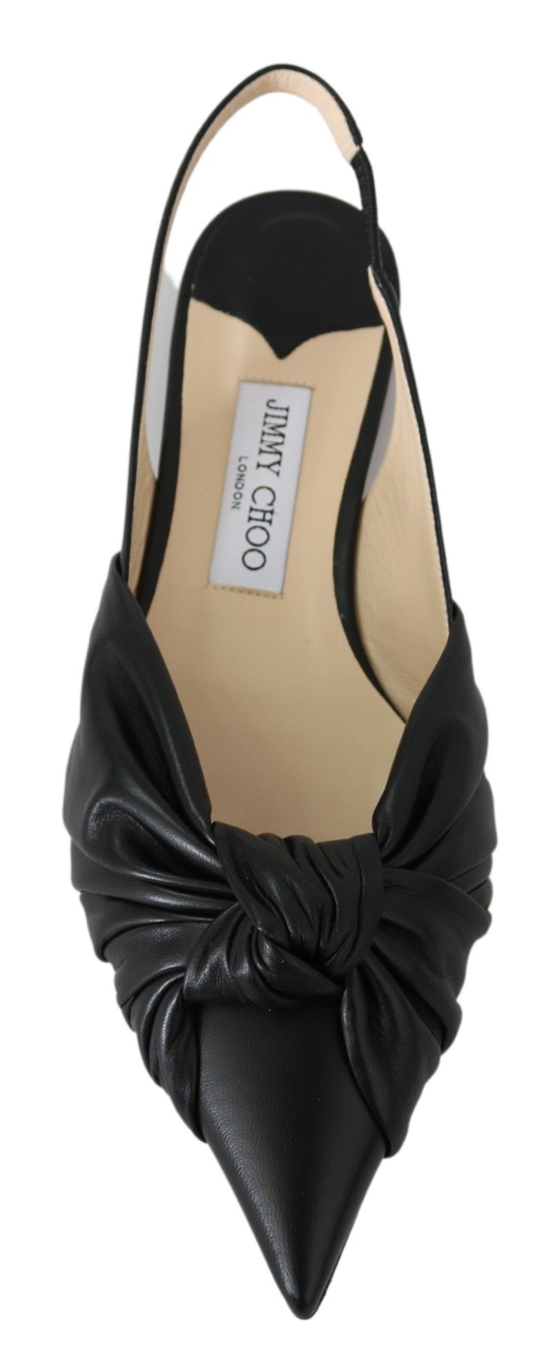 Jimmy Choo Элегантные остроносые кожаные женские балетки, черный — фото 4