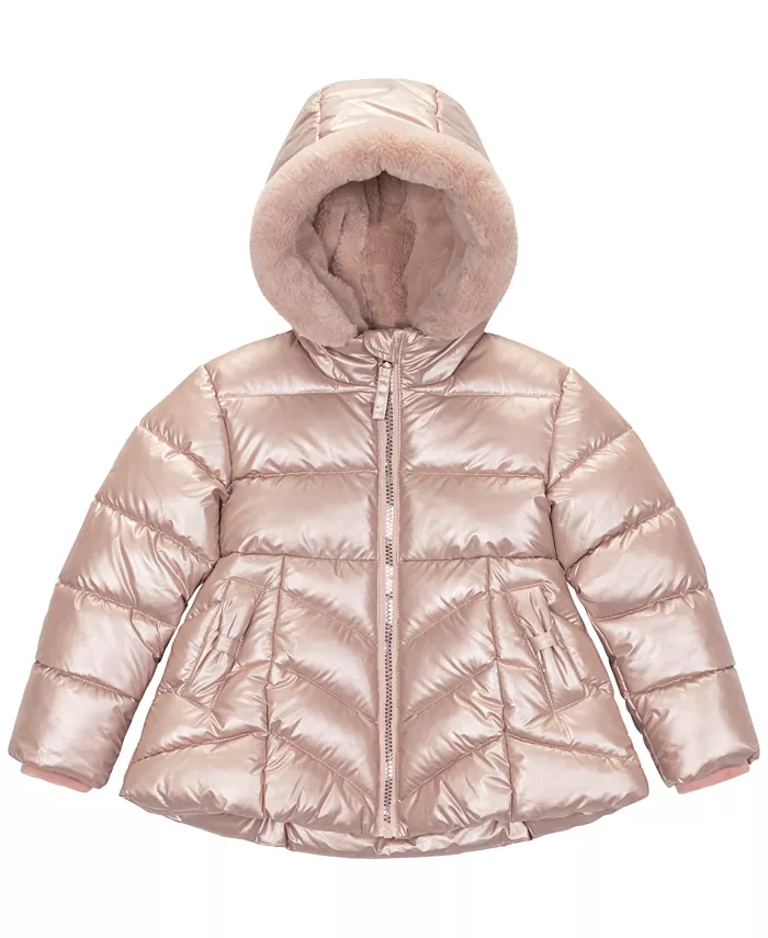 

Детская и для маленьких девочек стеганая куртка с металлическим блеском S Rothschild & Co, розовый