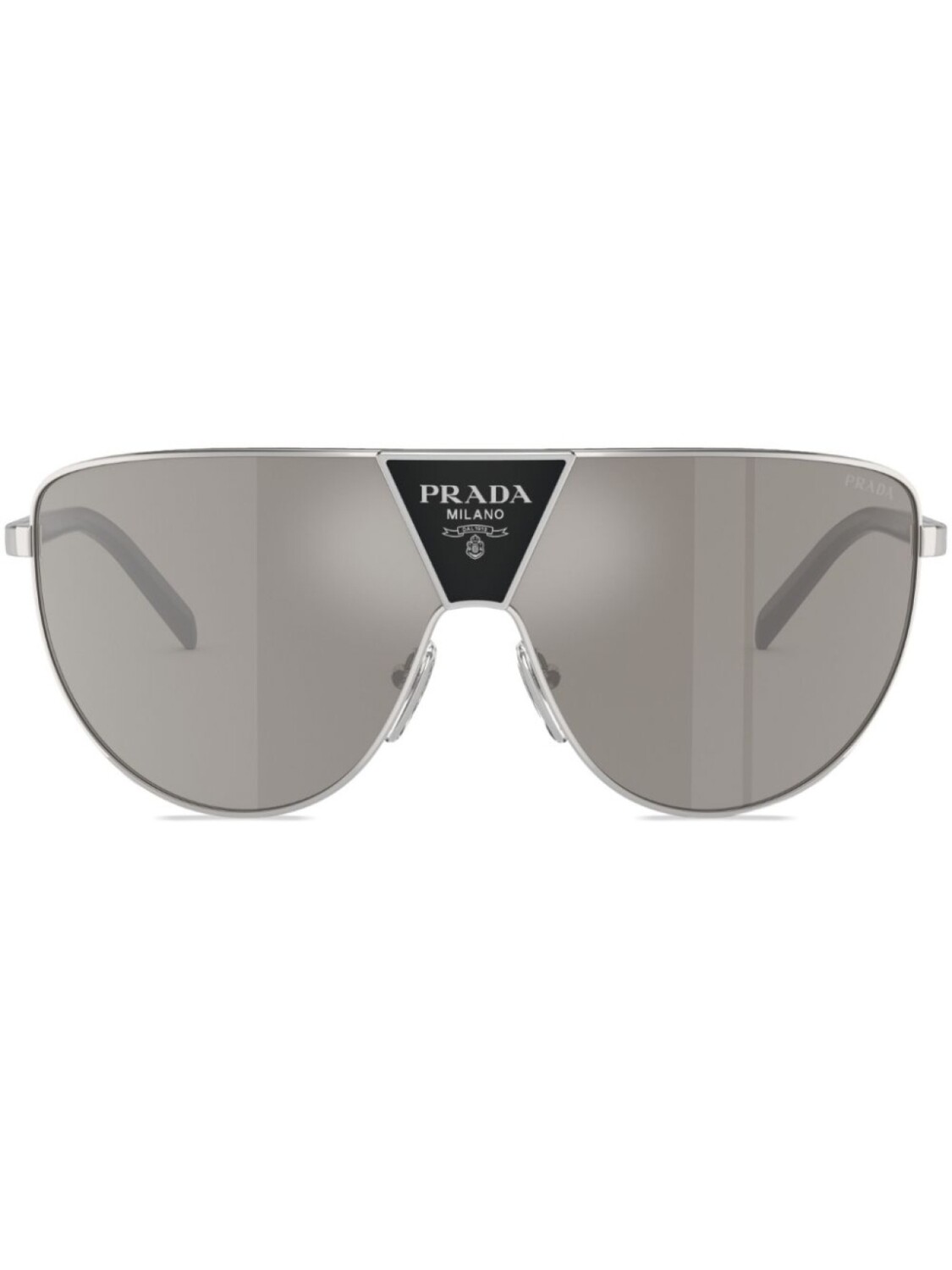 

Солнцезащитные очки в массивной оправе Prada Eyewear, серебряный